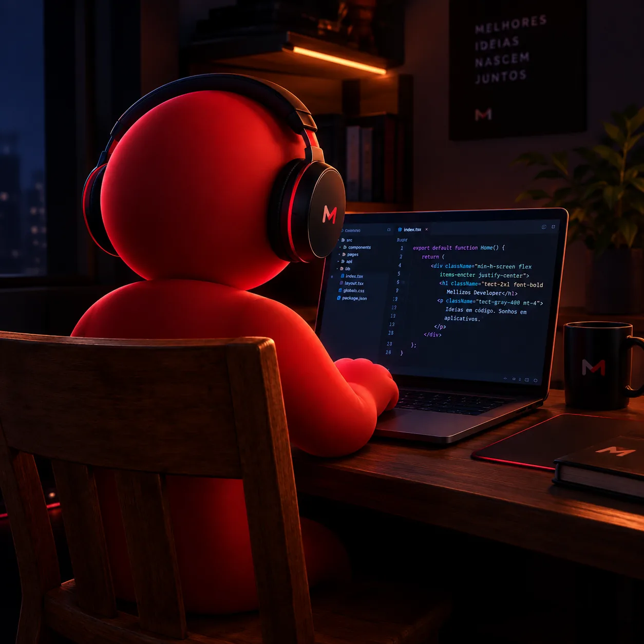 Reginaldo programando um software